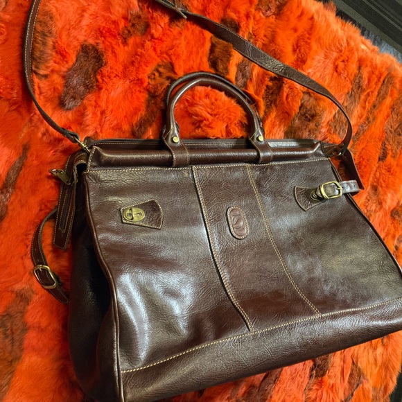 Matias Brown Genuine Leather Briefcase - Picture 3 of 6